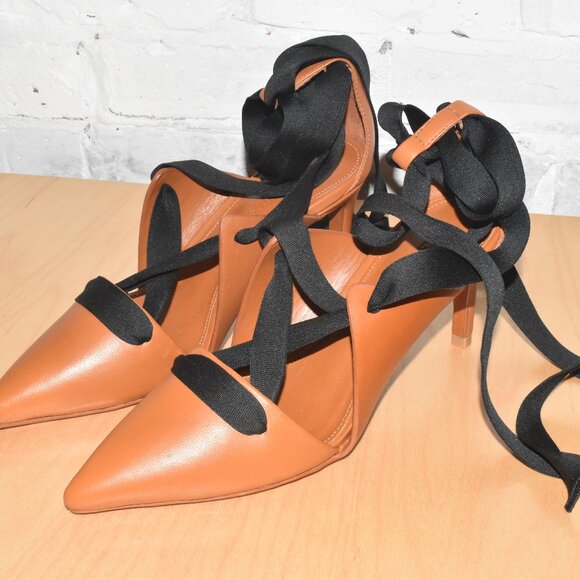 NWOT Ulla Johnson Soft Brown Leather Pointy Toe High Heels Size 6 - Picture 1 of 9